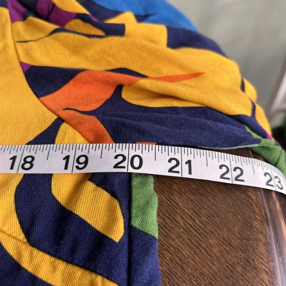 Frnch Paris Colorful Abstract Long Sleeve Blouse Medium - Picture 4 of 5